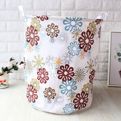Gobestart Waterproof Canvas Laundry Case Clothes Basket Storage Basket Folding Storage Box