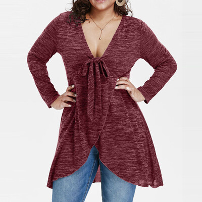 Roseonmyhand Fashion Women Plus Size Solid V-Neck Bow Ribbons Overlap Loose Casual Blouse
Roseonmyhand Fashion Women Plus Size Solid V-Neck Bow Ribbons Overlap Loose Casual Blouse