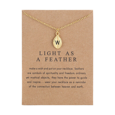 New Arrived Leaves Light As A Feather Personality 26 English Letters Alphabet Necklace Alloy Pendant
New Arrived Leaves Light As A Feather Personality 26 English Letters Alphabet Necklace Alloy Pendant