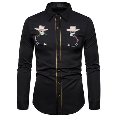 Tailored Mens Leisure Fashion Embroidery Printing Lapel Long Sleeve Shirt Top Blouse
Tailored Mens Leisure Fashion Embroidery Printing Lapel Long Sleeve Shirt Top Blouse