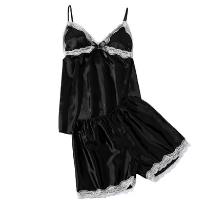 Toponeto Women Satin Vest Silk Lingerie Bow Lace Pajamas Sleepwear Camisole Shorts Set
Toponeto Women Satin Vest Silk Lingerie Bow Lace Pajamas Sleepwear Camisole Shorts Set