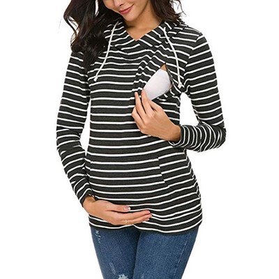 New Maternity Nursing Hoodie Casual Long Sleeve Striped Pregnant Women Breastfeeding Hooded Sweatshirt Pregnancy Clothing
New Maternity Nursing Hoodie Casual Long Sleeve Striped Pregnant Women Breastfeeding Hooded Sweatshirt Pregnancy Clothing