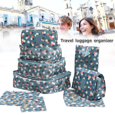 9 Packing Cubes Travel Organisers - 3 Packing Cubes 3 Pouches 1 Bra Underwear Bag 1 Cosmetic Bag 1 Shoes Bag Blue Flower
9 Packing Cubes Travel Organisers - 3 Packing Cubes 3 Pouches 1 Bra Underwear Bag 1 Cosmetic Bag 1 Shoes Bag Blue Flower