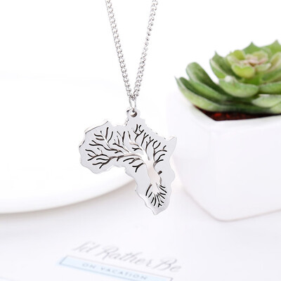 New Personality Hip Hop Stainless Steel Africa Map Life Tree Pendant Necklace Mothers Day Gift
New Personality Hip Hop Stainless Steel Africa Map Life Tree Pendant Necklace Mothers Day Gift