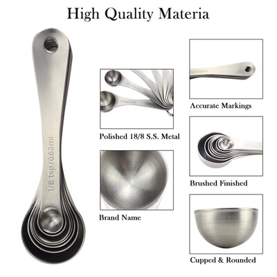 Seven-piece 304 stainless steel round measuring spoon Six-piece 304 stainless steel square measuring spoon
Seven-piece 304 stainless steel round measuring spoon Six-piece 304 stainless steel square measuring spoon