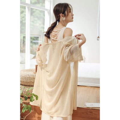 Summer New Coat Medium Long Air Conditioning Shirt Ice Silk Sweater Sunscreen Cardigan Women Thin Section Ponchos
Summer New Coat Medium Long Air Conditioning Shirt Ice Silk Sweater Sunscreen Cardigan Women Thin Section Ponchos