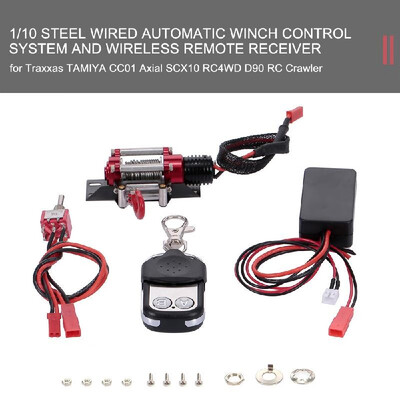 110 RC Rock Crawler Steel Wired Automatic Crawler Winch Control System&Wireless Remote Receiver for Traxxas HSI TAMIYA CC01 A