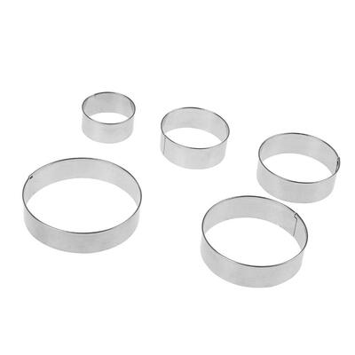5pcs Stainless Steel Round Sharp Cookie Cutter DIY Cake Mold BakingTools