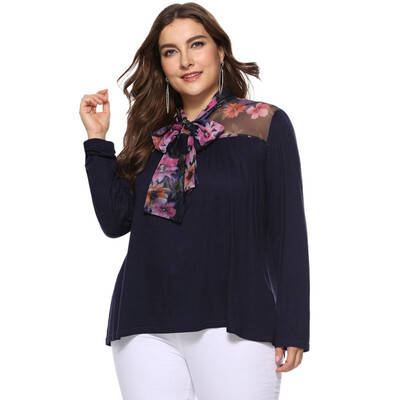 Big Size 2XL 3XL 4XL Elegant O-neck Tee Shirts Casual Loose Soft Mesh Stitching Super Slim Tops Women Bow T-Shirt
Big Size 2XL 3XL 4XL Elegant O-neck Tee Shirts Casual Loose Soft Mesh Stitching Super Slim Tops Women Bow T-Shirt