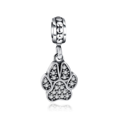 925 Thai Sterling Silver European Dangle Beads with Cubic Zirconia Large Hole Pendants Paw Print Antique Silver 23x10mm
925 Thai Sterling Silver European Dangle Beads with Cubic Zirconia Large Hole Pendants Paw Print Antique Silver 23x10mm
