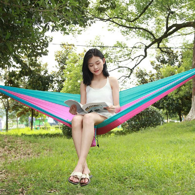 Outdoors Camping Hammock Hanging Swing Sleeping Bed Lightweight Portable Nylon Parachute Double Hammock for Backpacking Travel 
Outdoors Camping Hammock Hanging Swing Sleeping Bed Lightweight Portable Nylon Parachute Double Hammock for Backpacking Travel