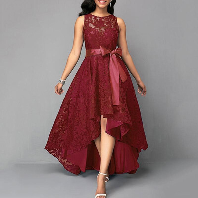 New Women Lace Maxi Dress Sleeveless High Low Belted Irregular Swing Long Dress BurgundyDark BlueBlack
New Women Lace Maxi Dress Sleeveless High Low Belted Irregular Swing Long Dress BurgundyDark BlueBlack