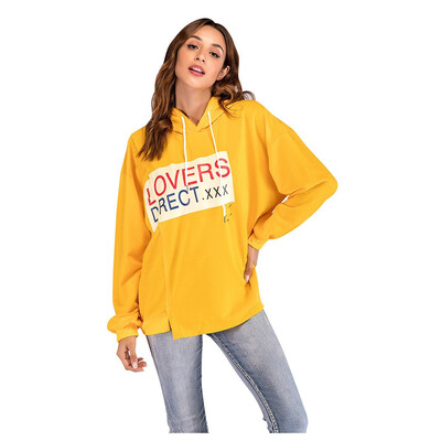 Toponeto Womens autumn&winter solid color printed hooded long-sleeved sweater
Toponeto Womens autumn&winter solid color printed hooded long-sleeved sweater