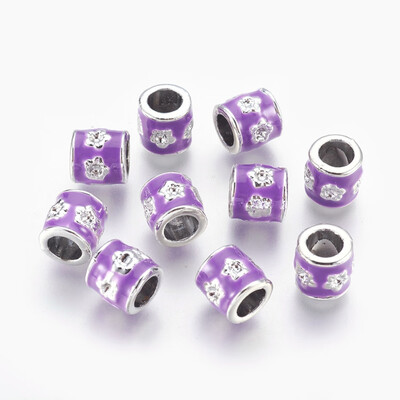 Alloy European Beads Large Hole Beads with Enamel Column with Flower Silver Lilac 85x85mm Hole 5mm
Alloy European Beads Large Hole Beads with Enamel Column with Flower Silver Lilac 85x85mm Hole 5mm