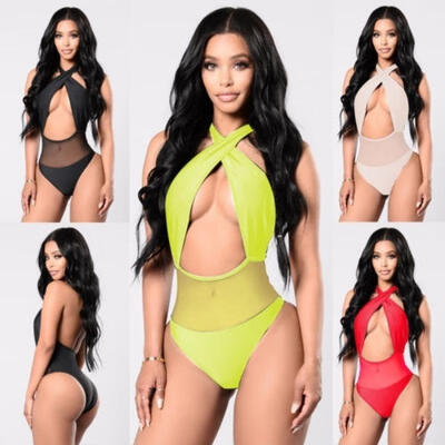 Sexy Women Bikini Bandage High Waist Swimsuit One Piece Monokini Beach Swimwear