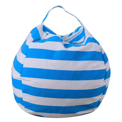 Canvas Stuffed Plush Toy Bag Foldable Clothes Storage Bean Bag Home Pouch