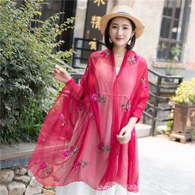 Scarf shawl dual-use long female Korean version of the national wind embroidery chiffon scarves spring&autumn embroidered shawl manufacturers wholesale
Scarf shawl dual-use long female Korean version of the national wind embroidery chiffon scarves spring&autumn embroidered shawl manufacturers wholesale