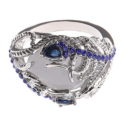 1Pcs New Creative Feather Silver Ring For Women Vintage Blue Opal Flower Moonstone EngagementWedding Rings 
1Pcs New Creative Feather Silver Ring For Women Vintage Blue Opal Flower Moonstone EngagementWedding Rings