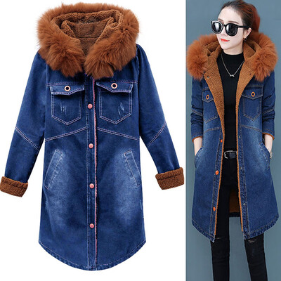 Toponeto Winter Warm Women Long Sleeve Denim Jacket Hooded Long Coat Outwear Overcoat
Toponeto Winter Warm Women Long Sleeve Denim Jacket Hooded Long Coat Outwear Overcoat