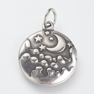 316 Stainless Steel Pendants Flat Round Carved Pattern Antique Silver 23x20x3mm Hole 5mm
316 Stainless Steel Pendants Flat Round Carved Pattern Antique Silver 23x20x3mm Hole 5mm