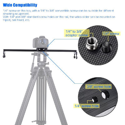 Andoer 80cm 32" 4 Bearings Camera Slider Rail Track Slider Aluminum Alloy Video Stabilizer for Canon Nikon Sony Cameras Camcorde
Andoer 80cm 32" 4 Bearings Camera Slider Rail Track Slider Aluminum Alloy Video Stabilizer for Canon Nikon Sony Cameras Camcorde