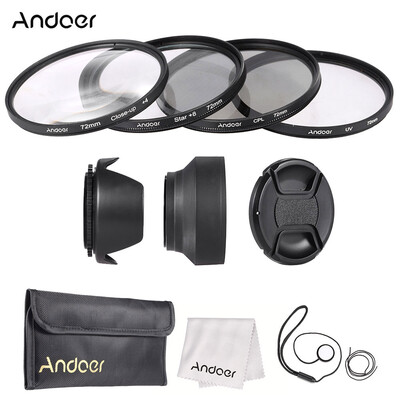 Andoer 72mm Lens Filter Kit UV CPL Star8 Close-up4 with Lens Cap Lens Cap Holder Tulip & Rubber Lens Hoods Cleani
Andoer 72mm Lens Filter Kit UV CPL Star8 Close-up4 with Lens Cap Lens Cap Holder Tulip & Rubber Lens Hoods Cleani