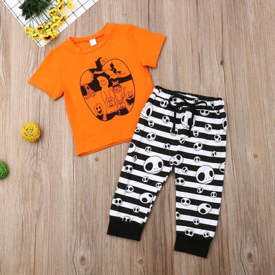 Baby Boy Halloween Costume Clothes Set Short Sleeve Pumpkin TopsStriped Ghost Pants 2Pc Toddler Halloween Outfit
Baby Boy Halloween Costume Clothes Set Short Sleeve Pumpkin TopsStriped Ghost Pants 2Pc Toddler Halloween Outfit