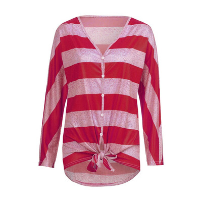 Nomeni Women Casual Autumn V Neck Stripe Print Button Bandage Long Sleeve Blouse Top
Nomeni Women Casual Autumn V Neck Stripe Print Button Bandage Long Sleeve Blouse Top