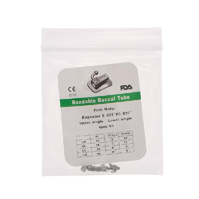 4PcsPack Dental Orthodontic Buccal Tubes for 2nd Molar Single Tube 0022 Bondable Edgewise Buccal Tube
4PcsPack Dental Orthodontic Buccal Tubes for 2nd Molar Single Tube 0022 Bondable Edgewise Buccal Tube