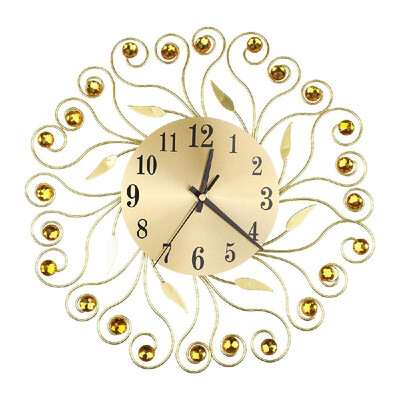 Retro Luxury Decorative Flower Diamond Round Quartz Clock Metal Art Wall Clock Mute Home Living Room Decor
Retro Luxury Decorative Flower Diamond Round Quartz Clock Metal Art Wall Clock Mute Home Living Room Decor