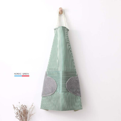 Toponeto Waterproof Strip Apron Kitchen Cooking Adjustable Wipe Hands Pocket