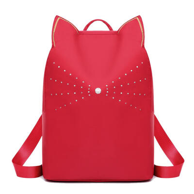 Cat Shaped Waterproof Travel Backpacks Women Rhinestone Decor School Bags