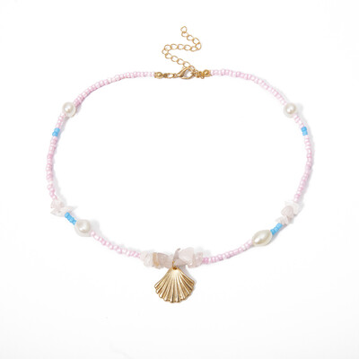 Handmade Natural Stones Round pink Beads shell pearl Crystal Choker Pendant Necklace for women 2019 Gift
Handmade Natural Stones Round pink Beads shell pearl Crystal Choker Pendant Necklace for women 2019 Gift