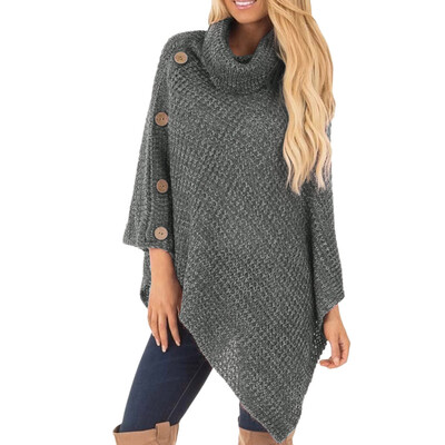 〖Follure〗Womens Knit Turtle Neck Poncho with Button Irregular Hem Pullover Sweaters
〖Follure〗Womens Knit Turtle Neck Poncho with Button Irregular Hem Pullover Sweaters