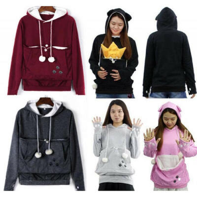 Women Kangaroo Pet Dog Cat Holder Carrier Coat Pouch Large Pocket Hoodie Tops
Women Kangaroo Pet Dog Cat Holder Carrier Coat Pouch Large Pocket Hoodie Tops