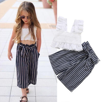 2Pcs Toddler Kids Baby Girl Lace Striped Crop Tops T-shirt Pants Outfits Clothes
2Pcs Toddler Kids Baby Girl Lace Striped Crop Tops T-shirt Pants Outfits Clothes