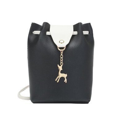 Fashion Women Color Block Deer Pendant Crossbody Shoulder Bag Small Bucket Pouch 
Fashion Women Color Block Deer Pendant Crossbody Shoulder Bag Small Bucket Pouch