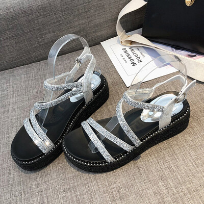 Sandals fairies rise in summer with Roman water drill fashion chic student muffin thick bottom
Sandals fairies rise in summer with Roman water drill fashion chic student muffin thick bottom