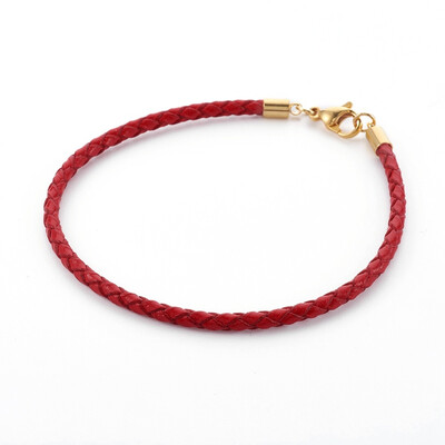 Braided Leather Cord Bracelet Making with 304 Stainless Steel Lobster Claw Clasps Golden FireBrick 8-38"214cm 3mm
Braided Leather Cord Bracelet Making with 304 Stainless Steel Lobster Claw Clasps Golden FireBrick 8-38"214cm 3mm