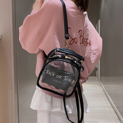 School bag female ins wind Sen girl transparent shoulder bag handbag 2019 new fashion small fresh student backpack
School bag female ins wind Sen girl transparent shoulder bag handbag 2019 new fashion small fresh student backpack