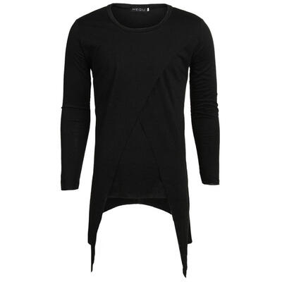 Fashion Personality Crossed Multi-Layer Irregular Hem Long Sleeve Mens T-Shirt Casual Male Tee Top
Fashion Personality Crossed Multi-Layer Irregular Hem Long Sleeve Mens T-Shirt Casual Male Tee Top