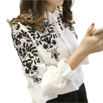 USA Women Long Sleeve Shirts Embroidery Flower Blouse T-Shirt Tops Loose Shirt
USA Women Long Sleeve Shirts Embroidery Flower Blouse T-Shirt Tops Loose Shirt