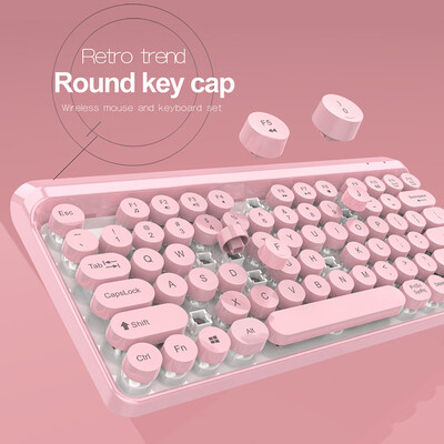 HXSJ K67 Wireless Keyboard Mouse Set 24G Wireless Retro Round Suspension Keycap Keyboard Mouse Set USB Interface Wireless Keyboar
HXSJ K67 Wireless Keyboard Mouse Set 24G Wireless Retro Round Suspension Keycap Keyboard Mouse Set USB Interface Wireless Keyboar