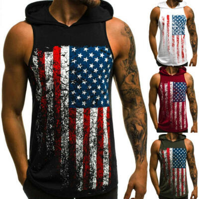 US Men Hooded Vest Flag Print Tank Tops Sweatshirt Gym Muscle Sleeveless T-shirt 
US Men Hooded Vest Flag Print Tank Tops Sweatshirt Gym Muscle Sleeveless T-shirt