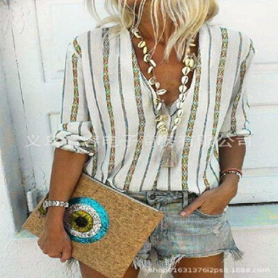 2019Amazon cross-border supply ebay hot outbreak autumn&summer striped long-sleeved casual shirt women blue
2019Amazon cross-border supply ebay hot outbreak autumn&summer striped long-sleeved casual shirt women blue