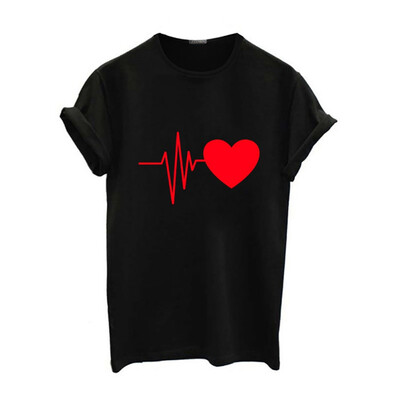 Heartbeat Love Printed Women T-shirts Casual Summer Short Sleeve Short Sleeve Shirt Women Tops Plus Size
Heartbeat Love Printed Women T-shirts Casual Summer Short Sleeve Short Sleeve Shirt Women Tops Plus Size