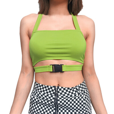Ladies Summer Solid Color Hanging Neck Hollow Bag Buckle Camisole Short Section Exposed Navel
Ladies Summer Solid Color Hanging Neck Hollow Bag Buckle Camisole Short Section Exposed Navel