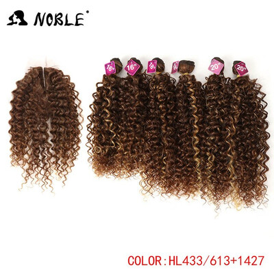 Noble Synthetic Hair Weave 16-20 inch 7Pieceslot Afro Kinky Curly Hair Bundles With Closure African lace For Women hair Extensi
Noble Synthetic Hair Weave 16-20 inch 7Pieceslot Afro Kinky Curly Hair Bundles With Closure African lace For Women hair Extensi