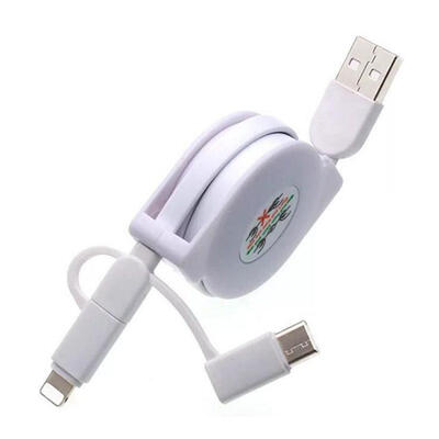 Retractable Charging Cable Lightning Micro USB Type C 3-in-1 Data Cable For IPhone Samsung Galaxy LG HTC Nokia 33ft
Retractable Charging Cable Lightning Micro USB Type C 3-in-1 Data Cable For IPhone Samsung Galaxy LG HTC Nokia 33ft