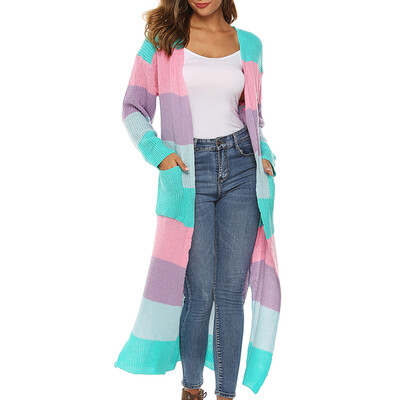 Knit Long Loose Round Neck Rainbow Striped Cardigan Sweater Long Sleeve Cardigan
Knit Long Loose Round Neck Rainbow Striped Cardigan Sweater Long Sleeve Cardigan